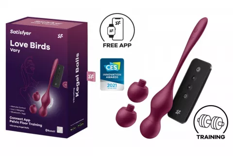 Satisfyer Love Birds Vary Connect App wine red