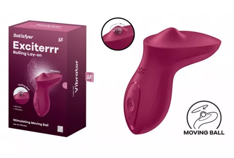 Satisfyer Exciterrr - forgó gyöngyös, bordó